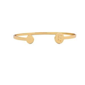 NWT Gorjana Alphabet E Initial Thin Disc Cuff Birthday 18k Gold Dainty Ethereal